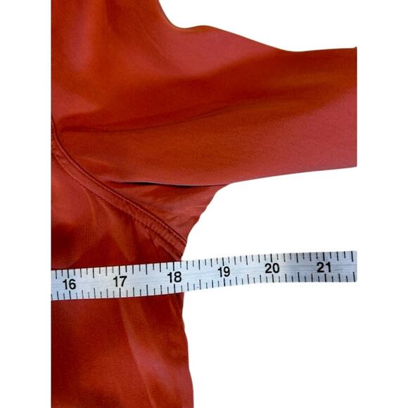 CHICO'S Rust Coral 100% Modal SOFT Classic Button Long Sleeve Blouse Size 0 4/6 - Picture 5 of 9